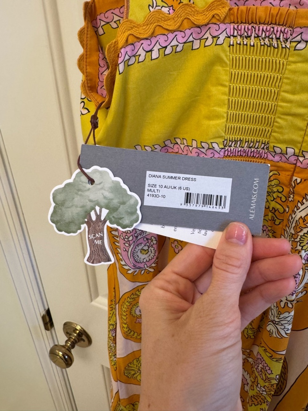 Alemais Orange Paisley Midi Dress - Picture 6 of 6